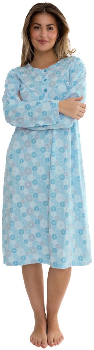 Cocodream Nachthemd 'Mill Blue' - Dames Nachtmode - Lange Mouw - Blauw - Maat L
