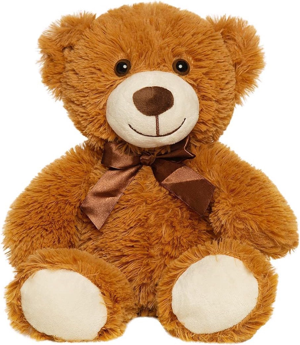 Knuffeldier pluche speelgoed cadeau voor kind vriendin, 33,5 cm gevulde beren voor Kerstmis, Valentijnsdag, verjaardag bruiloft feest (bruin, 1 stuks)