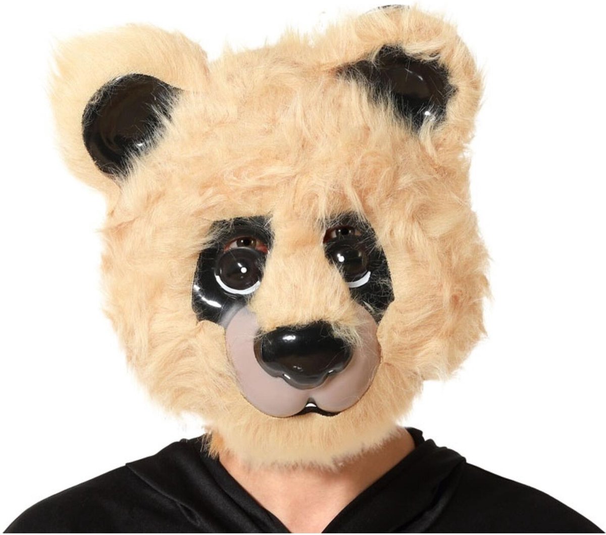 Atosa Halloween dieren verkleedmasker - Teddy - beige - volwassenen - stof - beer - beren