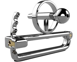 Metalen Kuisheidskooi Voor Mannen Met Penisplug Roestvrijstalen Peniskooi Met Dilatatoren Voor Mannen Roestvrijstalen Holle Testikelpers CBT-balmarteling BDSM-speeltje, Extreem Voor Mannen