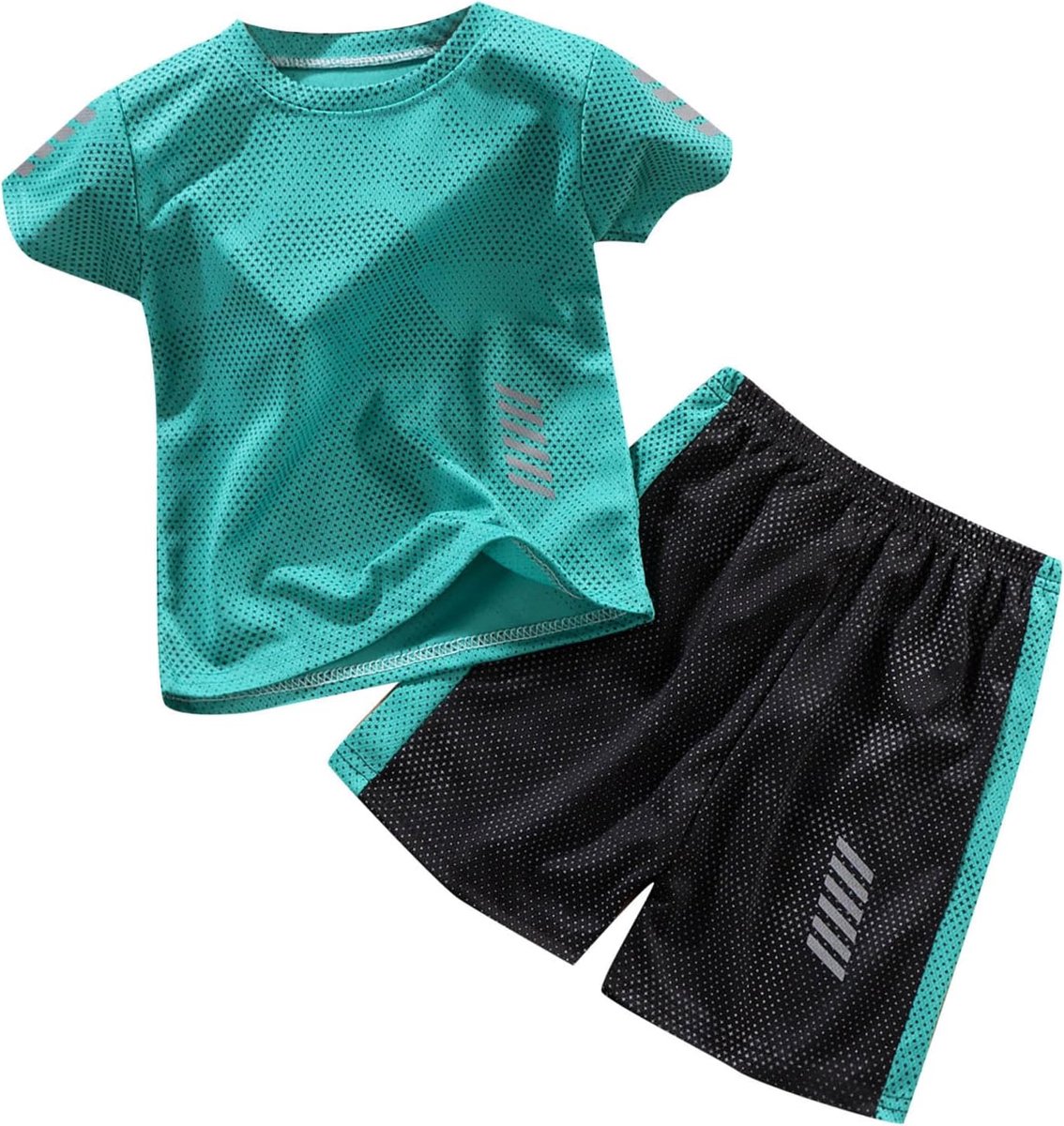 2-delige set voor jongens, katoen, T-shirt en shorts, marineblauw, zomer, 3-8 jaar, comfortabel, licht, A135