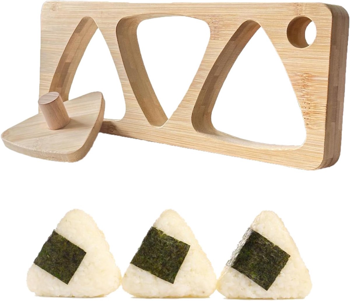 Onigiri-vorm met drie gaten, driehoekig design, rijstballen, draagbaar, geschikt voor de bereiding thuis, picknicks, camping en creatieve doe-het-zelf rijstballen