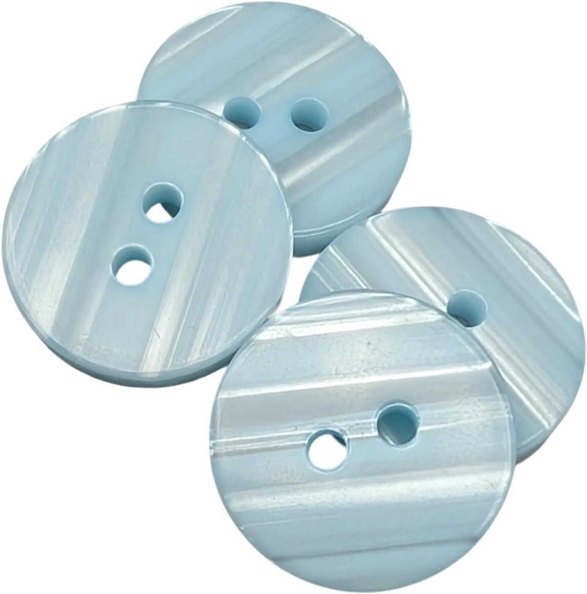 Knopen van imitatieparelmoer, omkeerbaar, 6 maten en 10 kleuren om uit te kiezen, 2 gaten voor baby's en overhemden, gemaakt en verzonden vanuit Spanje, lichtblauw, maat 18 mm