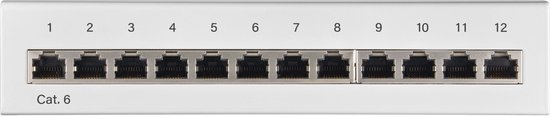 CAT 6 mini/desktop patchpaneel, 12-poorts (1 U) van cat — afbeelding 3