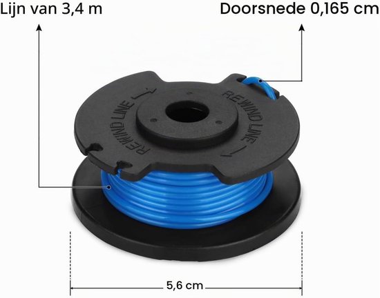 Spoelen voor Ryobi One+ AC14RL3A 522994001 Autofeed draadspoel 18V 24V 40V, compatibel met Ryobi One+ AC14RL3A grastrimmer draadmaaier 8 spoelen + 2 doppen — afbeelding 2