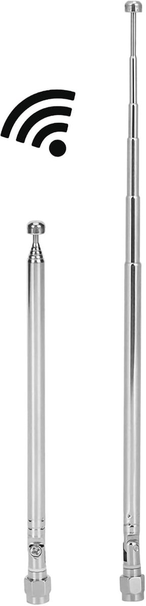 Radioscannerantenne, 6 secties Telescopisch 40 MHz-6G Super Wide Band SMA mannelijke connector voor LimeSDR voor HackRF, verstelbare roterende hoeklegering