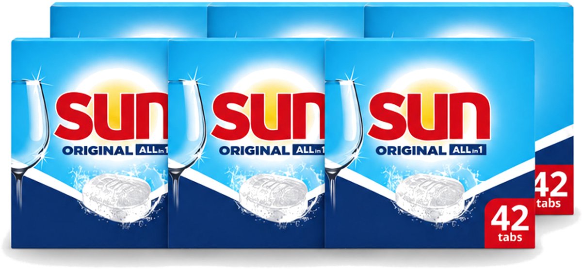 6 x Sun – Vaatwastabletten – Original – 42 tabletten - Voordeelverpakking - 6 stuks