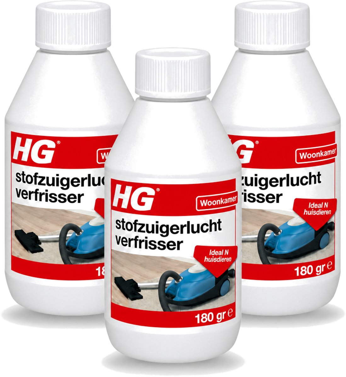 3 x HG - Stofzuigerlucht Verfrisser - Frisse Geur tijdens Stofzuigen - 180 g - Voordeelverpakking - 3 stuks