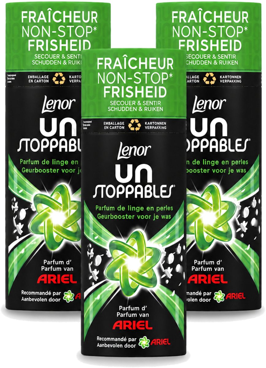 3 x Lenor Unstoppables – Geurbooster – Ariel – 13 Wasbeurten – 165 g - Voordeelverpakking - 3 stuks