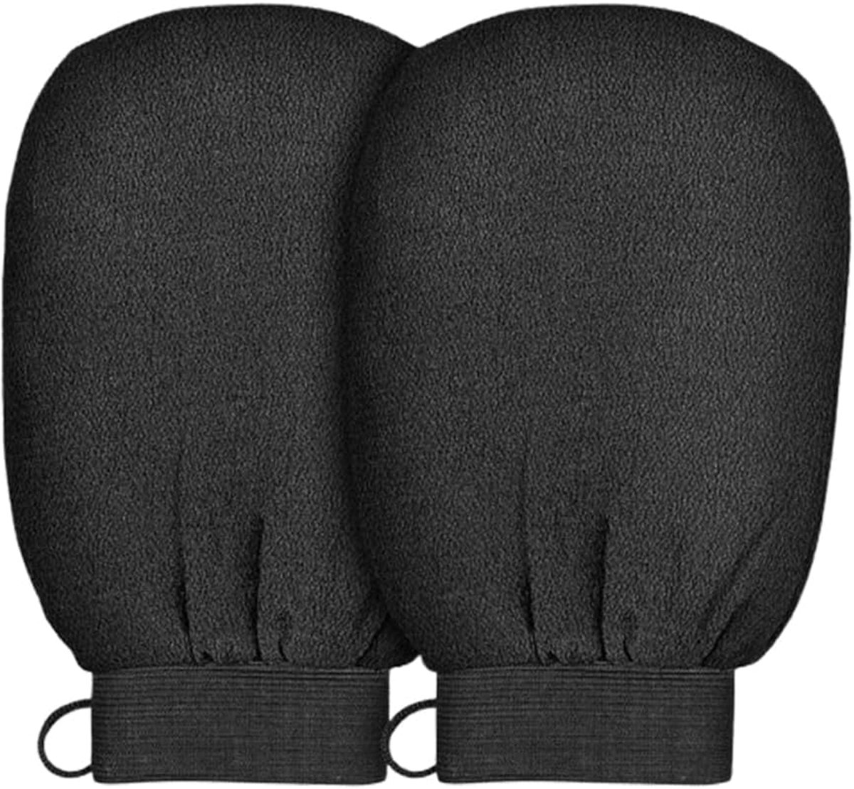 2 stuks peeling-handschoenen, lichaamspeeling-handschoenen, effectieve peeling, dode huid, gevoelige huid door diepe peeling, uniseks, zwart