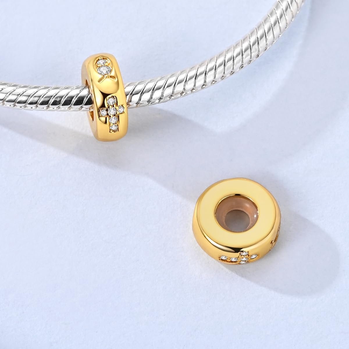 3pcs stopper kralen passen voor pandora armbanden, sterling zilver spacer charmes voor armbanden, hypoallergene kralen charme voor sieraden DIY geschenken — cadeau in Sieraden - foto 4