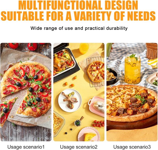 135 cm, duurzame afwerking, geperforeerde pizzaschuiver, pizzaschuiver voor pizzasteen, keuken en bakken, aluminium pizzaschep met 2 afneembare handgrepen — afbeelding 5