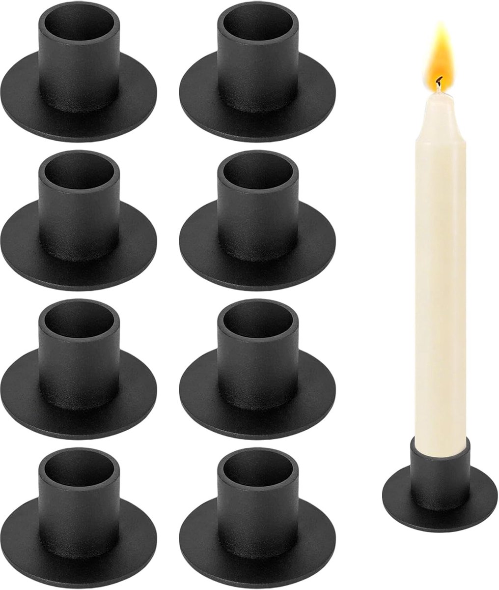 8 stuks staafkaarsenhouders, retro kaarslicht-diner-kaarsenhouders, metalen kaarsenhouders voor staafkaarsen, kegelkaarsenhouder voor bruiloft, feest, eetkamer, woonkamer, slaapkamerdecoratie
