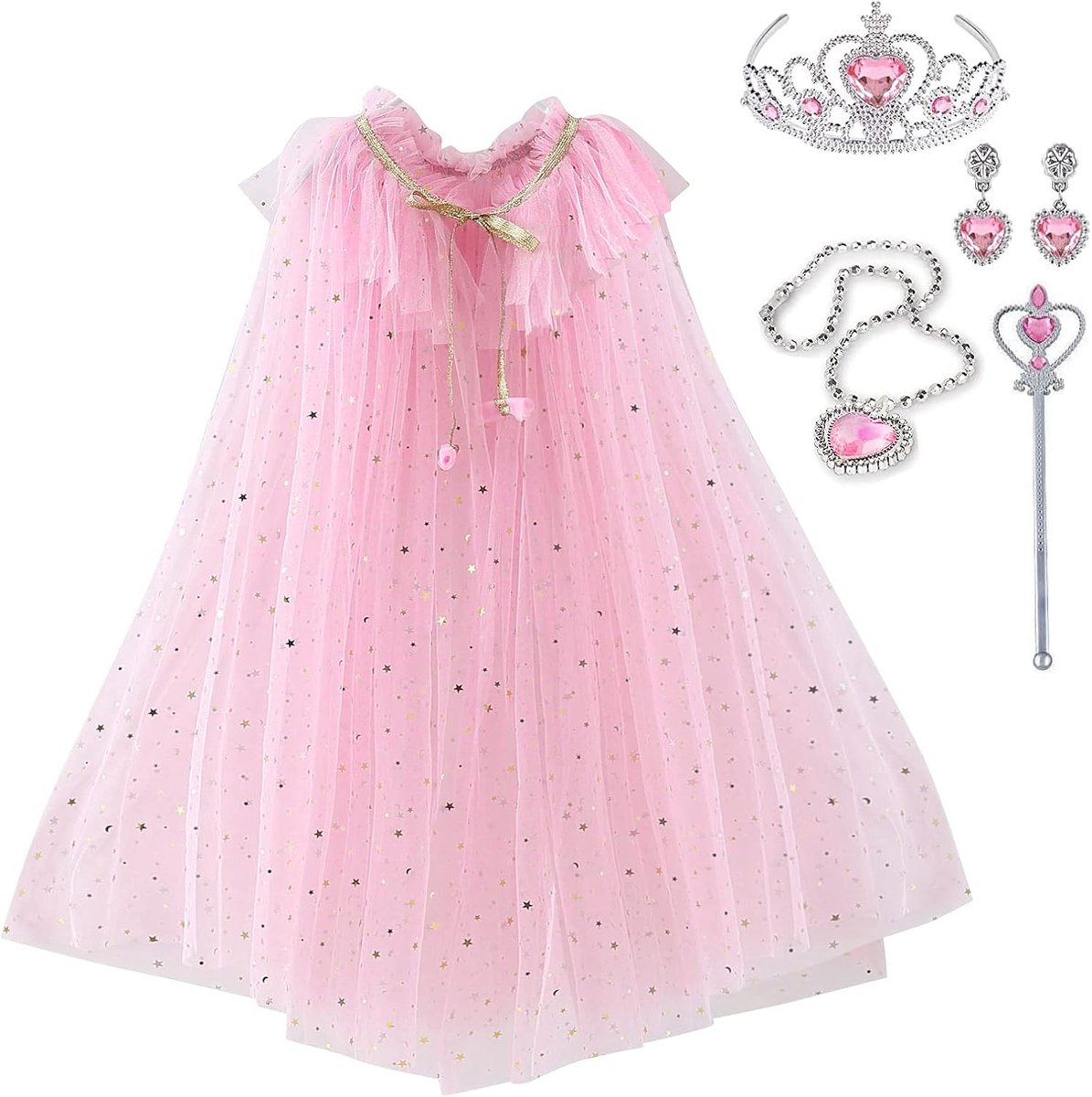 Skyllc Prinsessencape voor meisjes, verkleedkleding voor meisjes