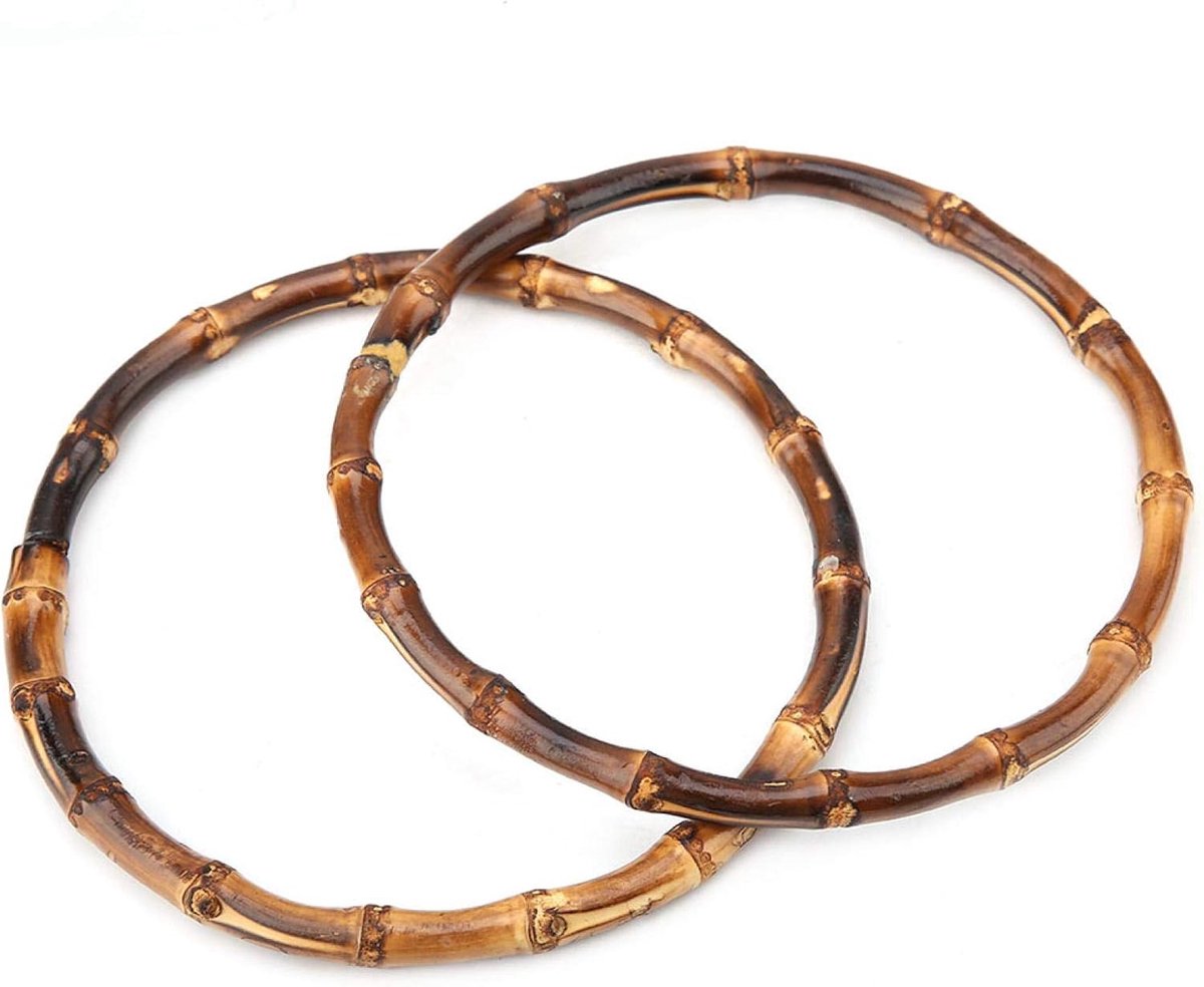 2 Stks Bamboe Portemonnee Handvatten, Houten DIY Accessoires Handgemaakte voor Handtas en Portemonnee Projecten