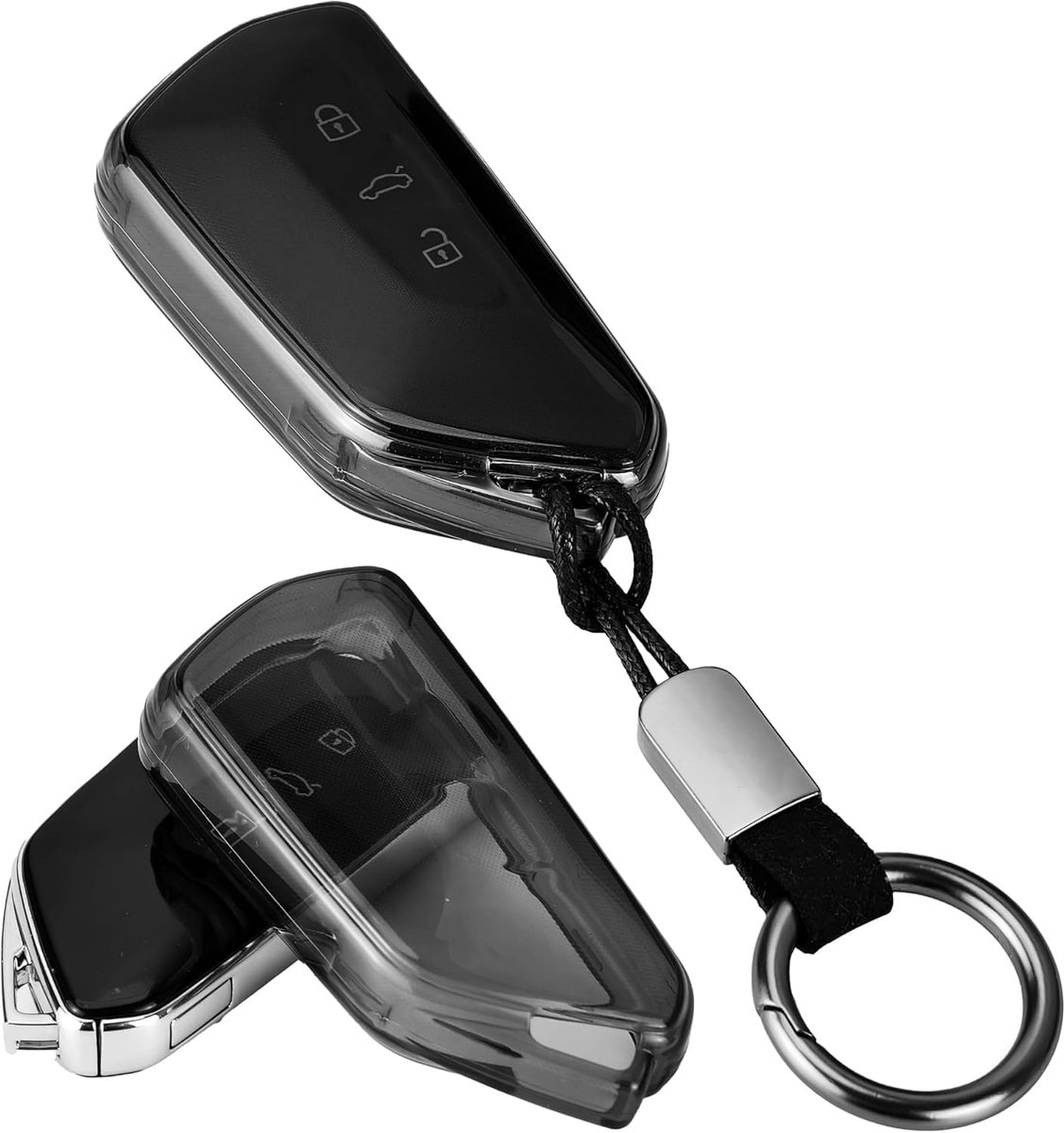 Cover Case voor Golf 8 TPU Autosleutel Cover Cases geschikt voor Golf 8 MK8 ID.3 ID.4 Cupra Skoda Octavia A8 SEAT Leon MK4 Formentor Tarraco 3/4/5 Knop Autosleutel, met Sleutelhanger