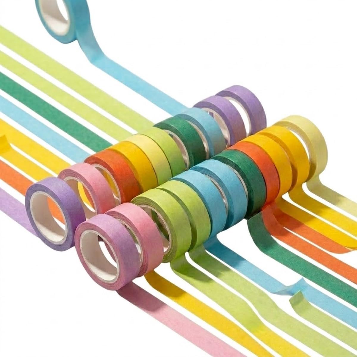 20 Rollen Kleurrijk Halfdoorzichtig Markeerband (2 Sets van 10 Rollen, Willekeurige Kleuren), Ideaal als - ShopVlot