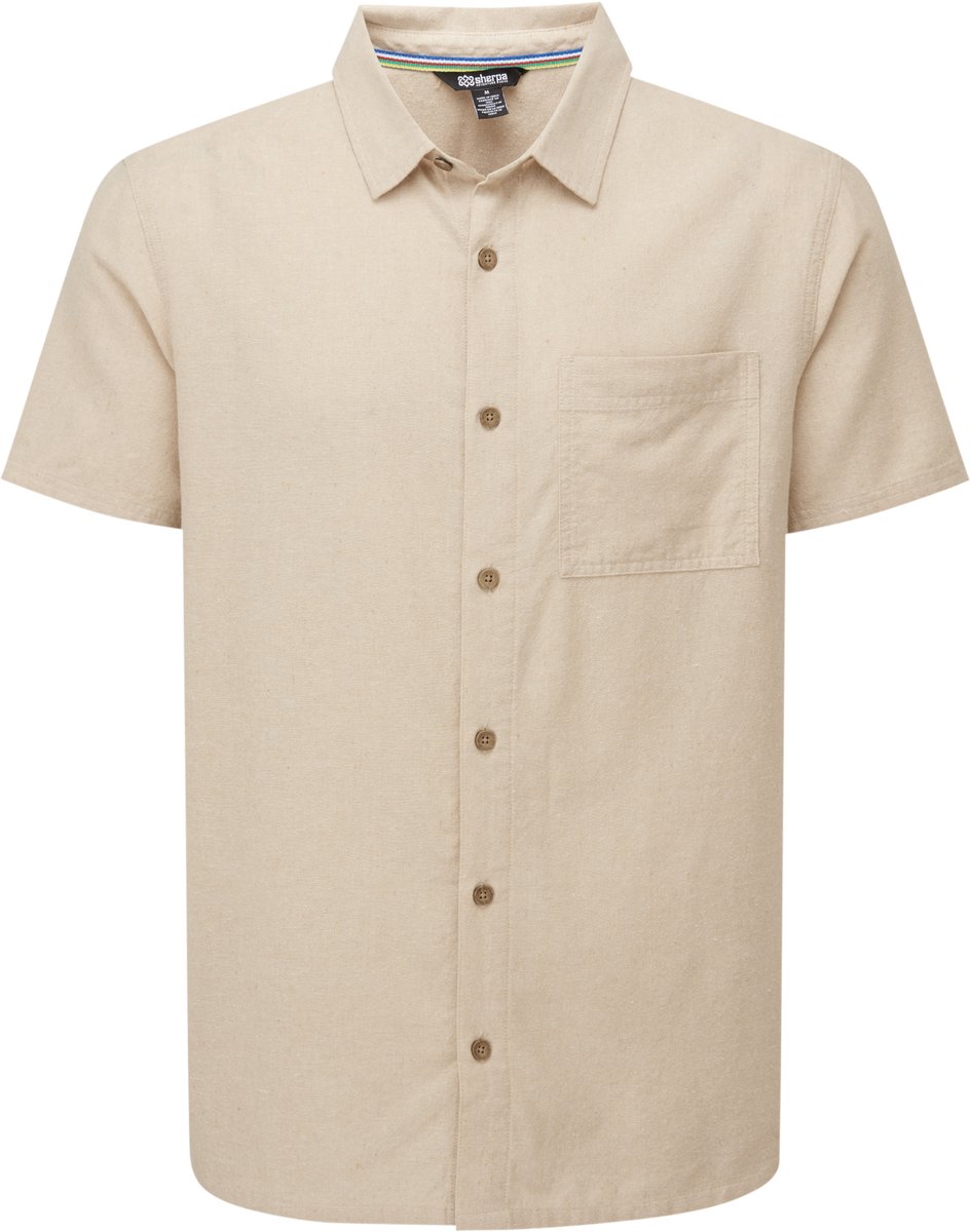 Sherpa Adventure Gear Daha heren overhemd met korte mouwen Evergreen Goud