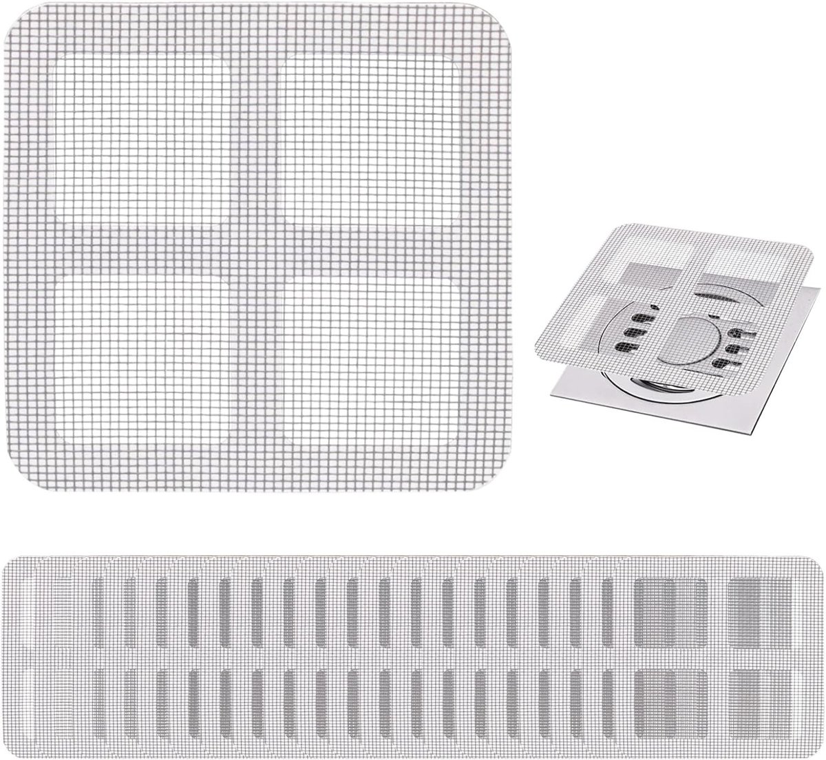 100pcs Shower Drain Hair Catcher, 10 Inch Square Bath Drain Strainer, Bath Drain Cover for Kitchen Bathroom (100) - ShopVlot