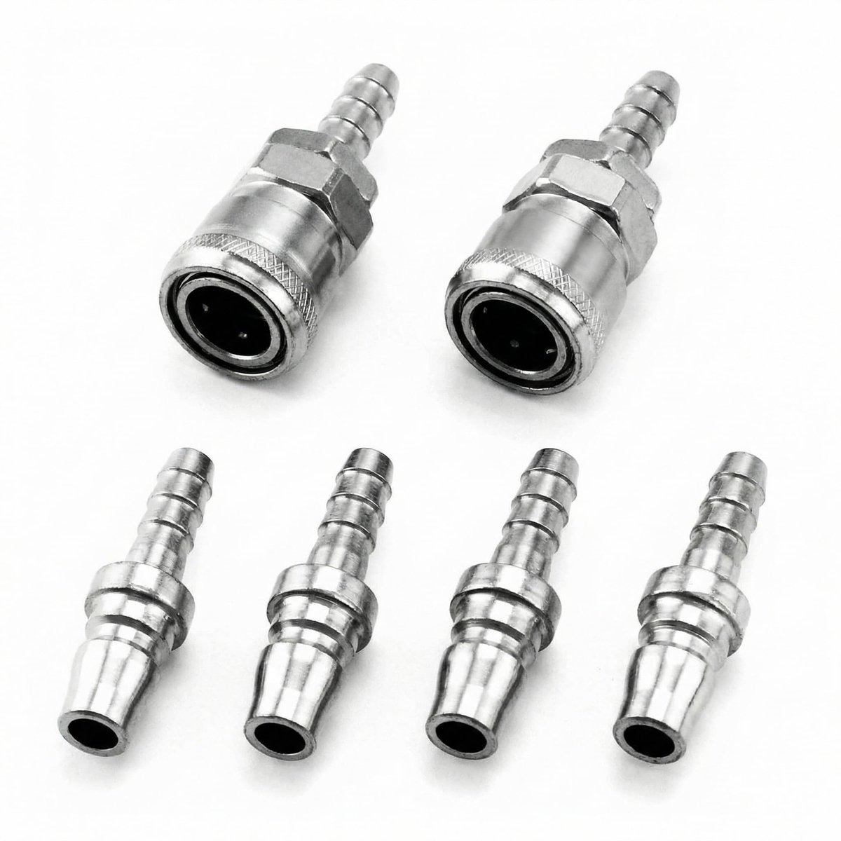 QWORK® 6-delige persluchtsnelkoppeling, SH20+PH20 Japanse standaard -8 mm mannelijke vrouwelijke - ShopVlot