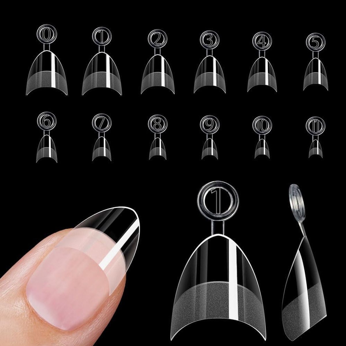 Nageltips korte verlenging - halve cover - Franse manicure - perfect voor nail art - ShopVlot
