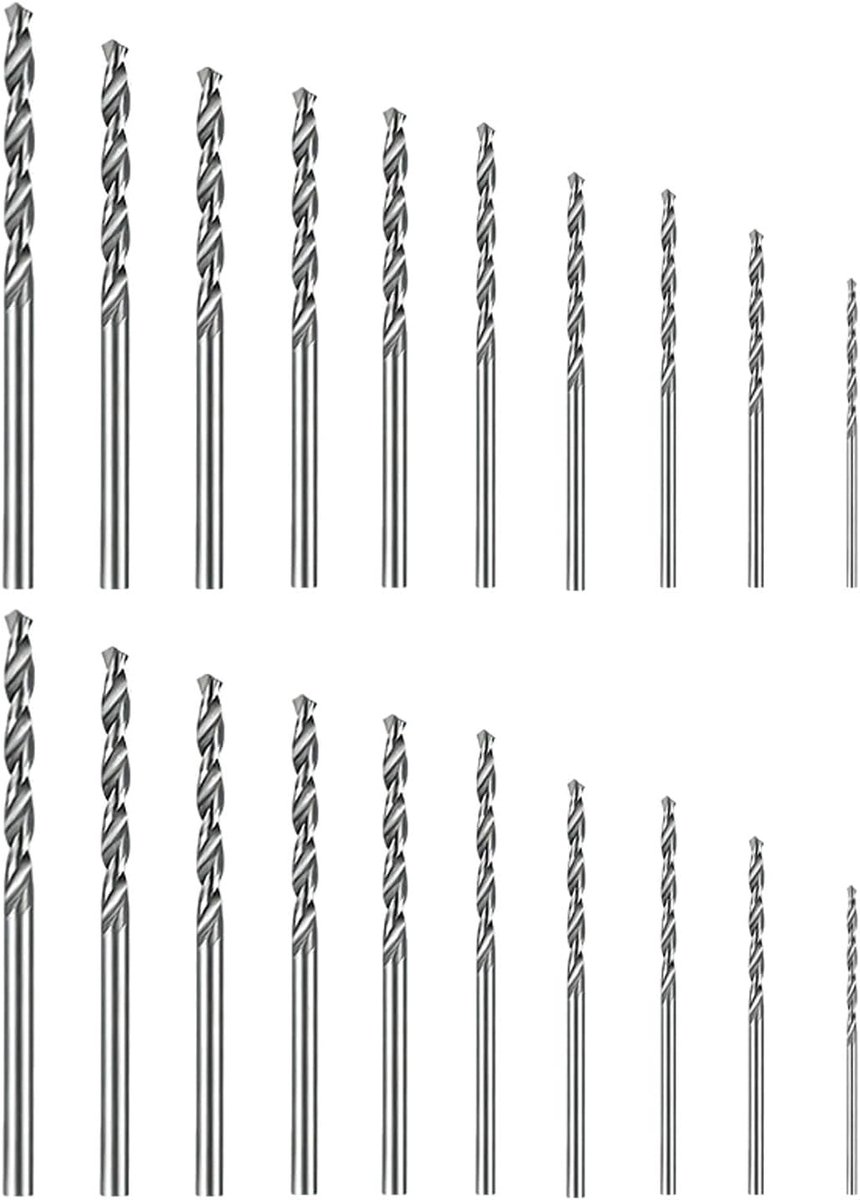 20 stuks spiraalboorset met diamantpunt, maten van 0,5-3,2 mm tot 3,0 mm, ideaal voor glas, metaal, schelpen, jade en - ShopVlot