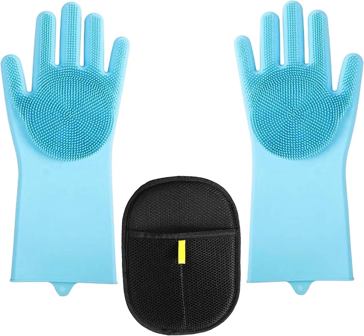 Siliconen schoonmaakhandschoenen met borsteloppervlak - waterdicht - multifunctioneel - ideaal voor afwassen - ShopVlot