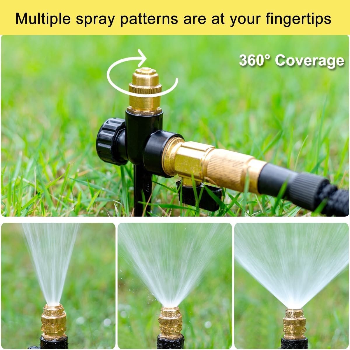 Metaal Grondsprinkler voor de Tuin, 2 Stuks Automatische Tuinsproeier met Spike, Verstelbare Messing Sprinkler voor 360 Graden Dekking van Grond, Gras en Patio