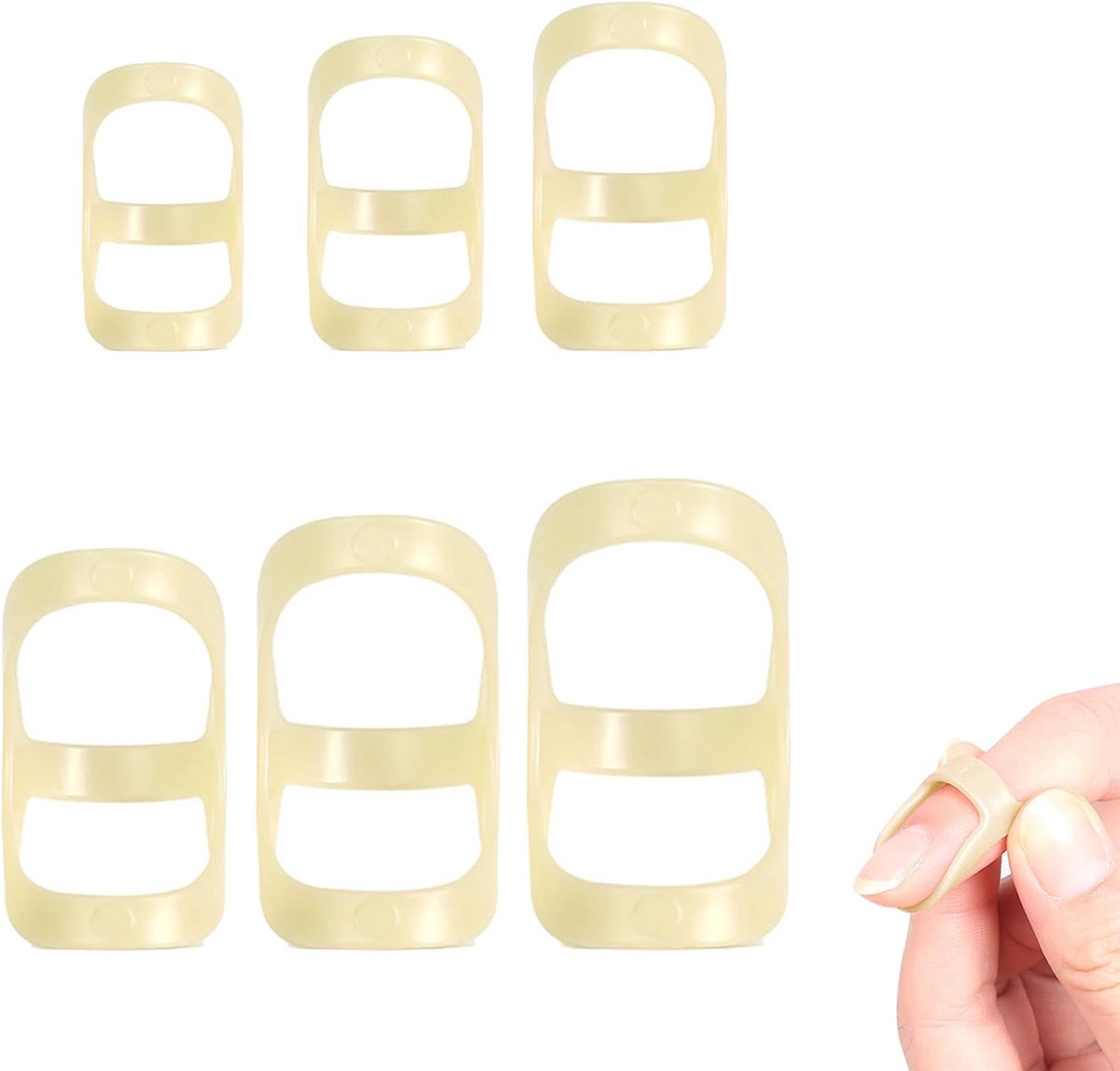 TECKI 6er Set Finger Protector - Plastic Click Finger Splint, Waterproof Finger Stabilizer, for Injured Fingers - ShopVlot