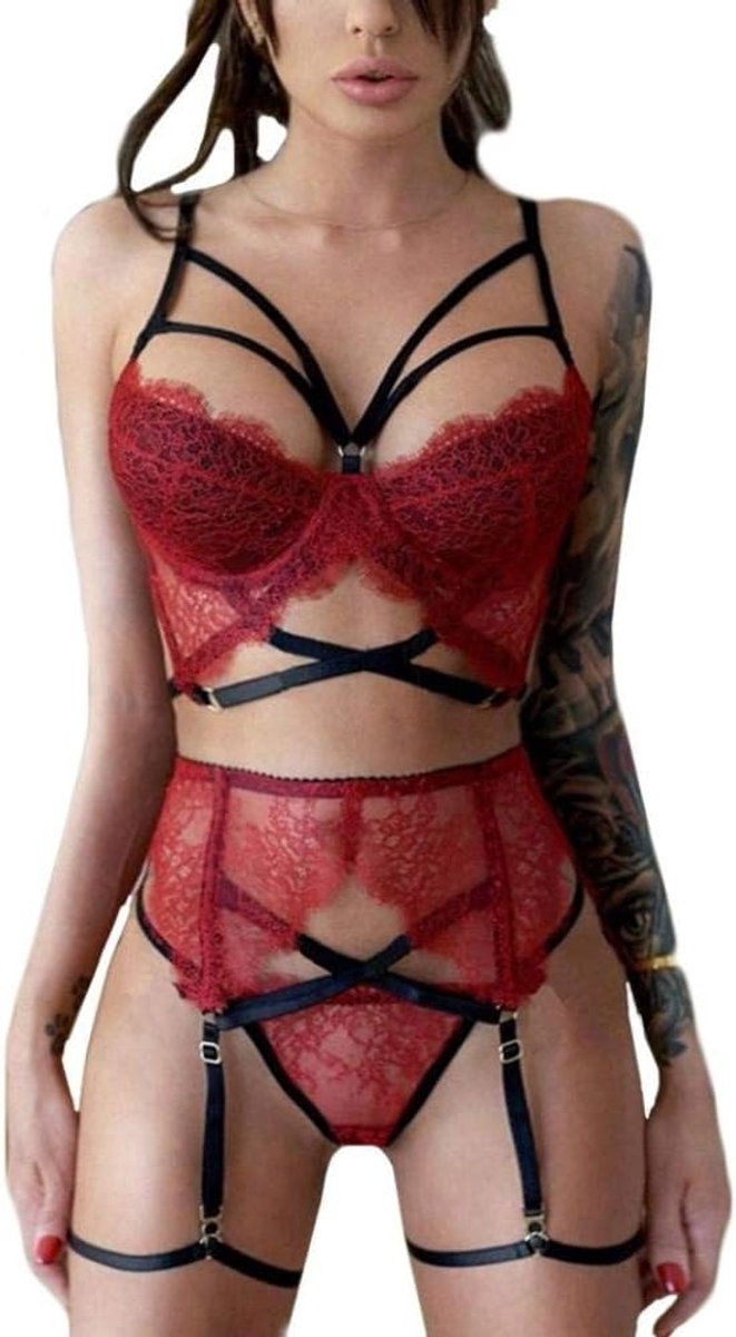Bodystockings dames Vrouwen Erotische Lingerie Bh Set Ondergoed Lingerie Set
