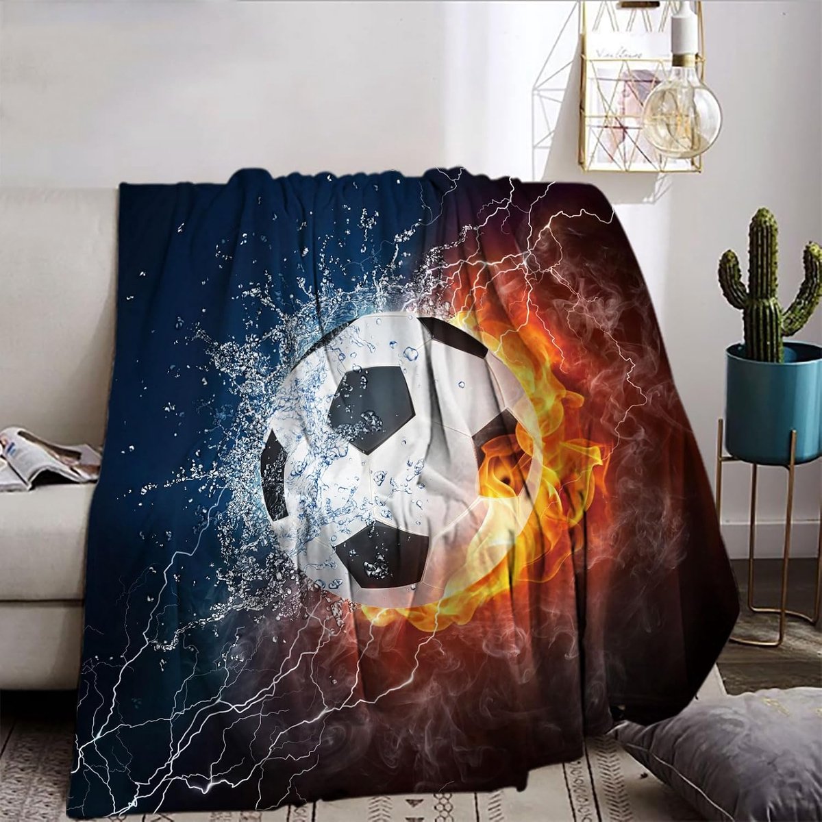 Deken kinderen, knuffeldeken jongens sport thema's