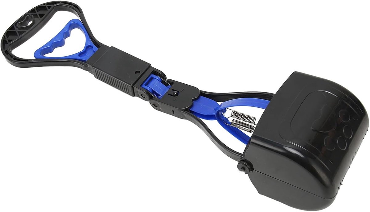 Pooper Scooper, Opvouwbare Poop Scooper voor Grote en Kleine Honden, Draagbare Lange Steel Dog Poop Scooper voor Tuin, Gras, Vuil, Grind, Hoge Sterkte Duurzaam (Blauw)