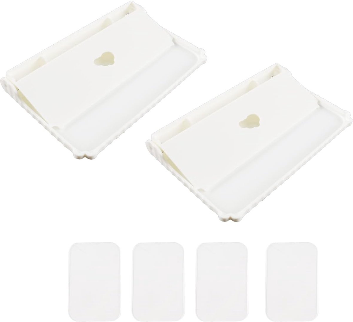 2-Pack boorvrije opvouwbare wandplank - Witte zwevende plank van acryl met uitbreidbare ruimte voor badkamer, woonkamer en meer