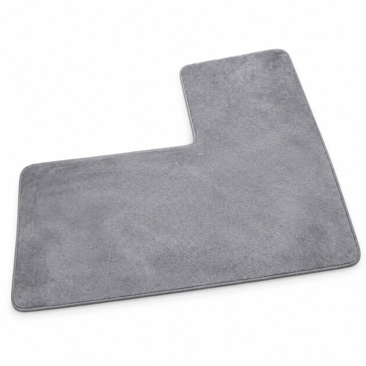 VHV - L-vormig badmat - Antislipmat - 80 cm - Grijs - Hoekbadmat - Douchemat - Vloermat - in de keuken