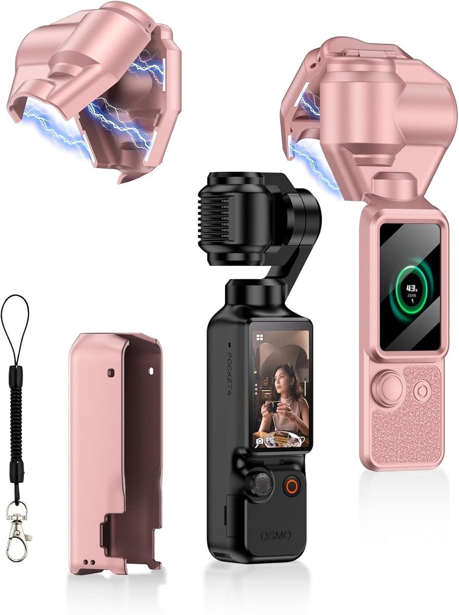 FTRONGRT Magnetic Case Compatible with DJI Osmo Pocket 4, Scratch-Resistant Snap-on Protection with Screen Protector - ShopVlot