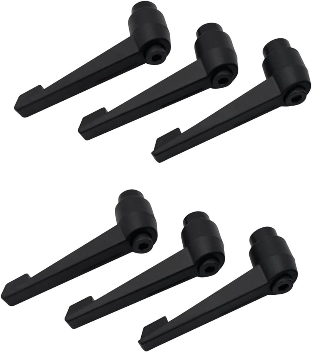 Pack of 6 M6 Adjustable Clamp Lever Handle Inner Thread Tension Lever Adjustable Handle Black Machine Handles Metal - ShopVlot