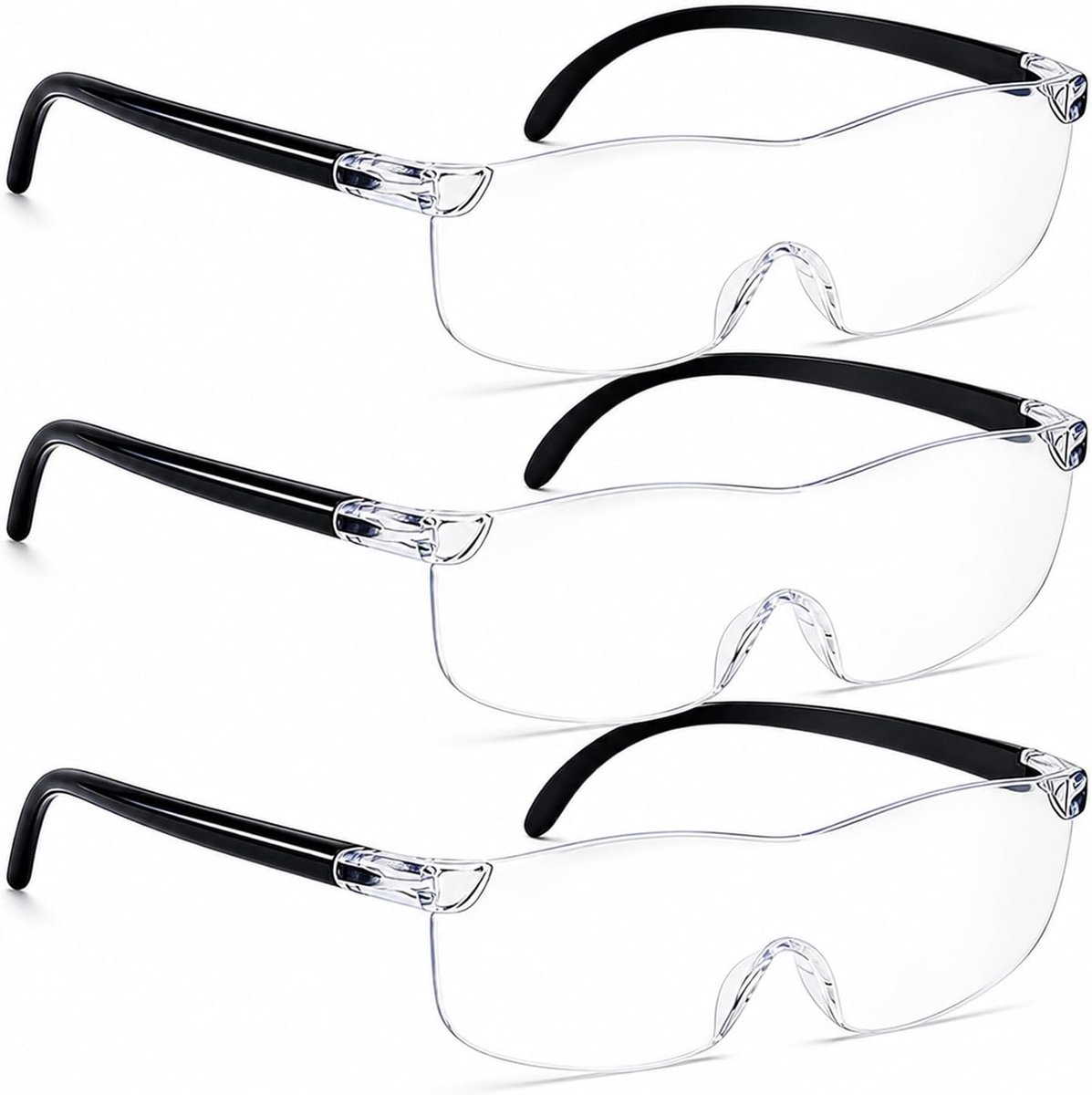 Vergrootglazen 3-pack - 500%, 1000% en 1600% vergroting - Anti-blauw licht - Ideaal voor lezen en handwerken - ShopVlot