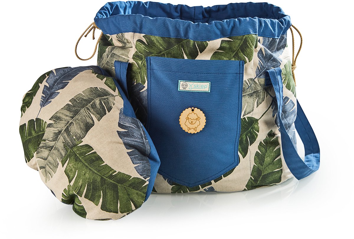 Skiep® Blue Jungle Kookstoof – Gaarstoof – Energiezuinige Hooikist & Slowcooker zonder Stroom – 100% Lokale Schapenwol – Wasbaar – Lokaal Handgemaakt – Ook als Koelbox