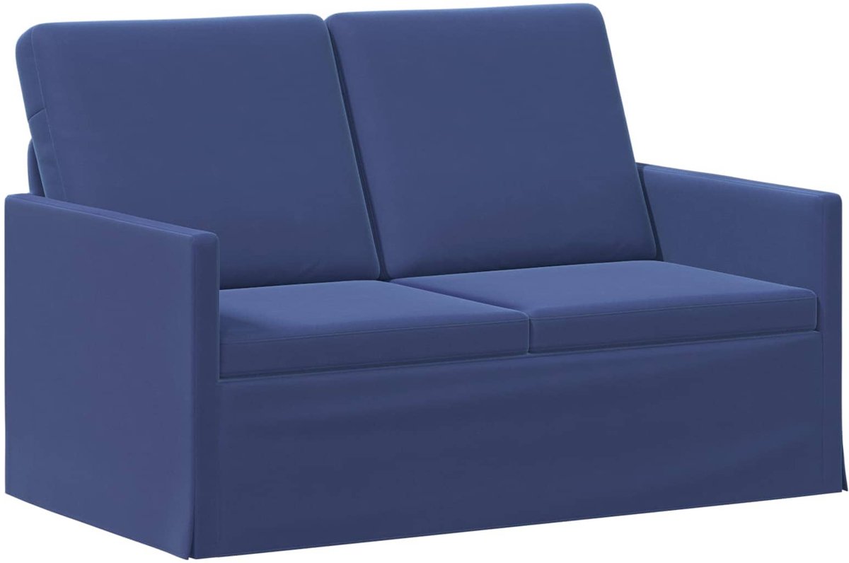 vidaXL 2-zitsbank - Politieblauw - 130 - x - 81 - x - 82 - cm - fluweel