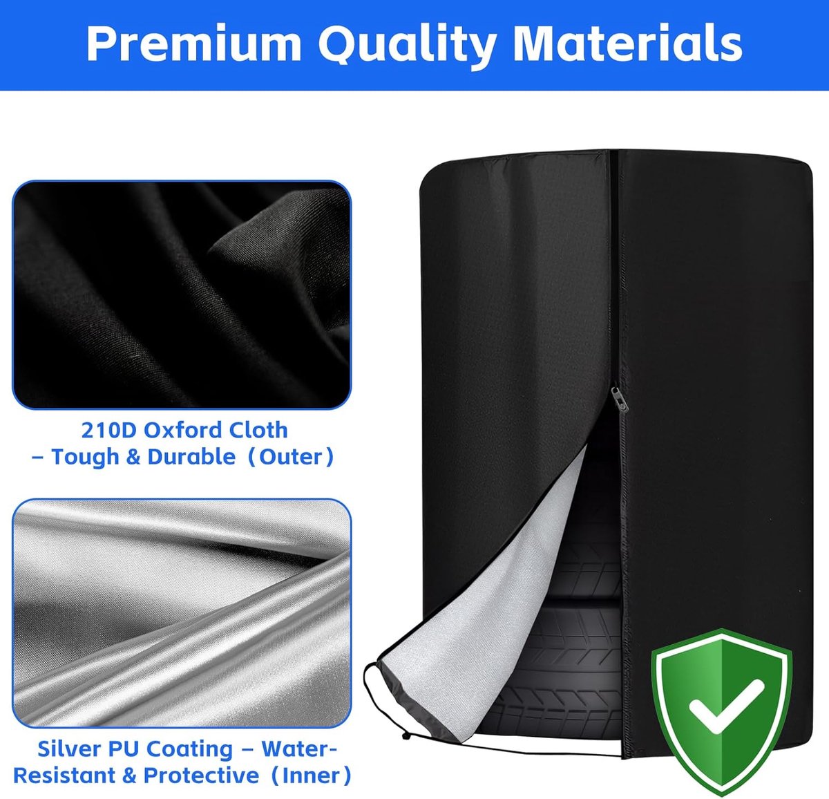 SnelShoppen - Grote Tyre Bag voor Auto, Robuuste Universele Bandenbescherming, Geschikt voor 4 Banden, Waterdicht en Stofdicht, Tot 30 Inch (Ø 85 cm x