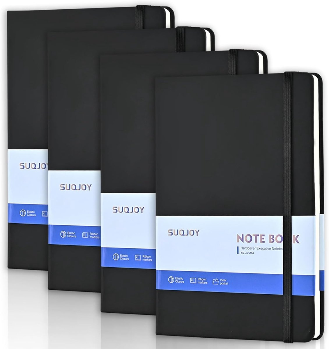 SnelShoppen - Lined Journal Set van 4 Stuks A5 Notebooks met Hard Cover, 160 Pagina's, 100gsm Dikte, Perfect voor Schrijven, Studeren, Reizen
