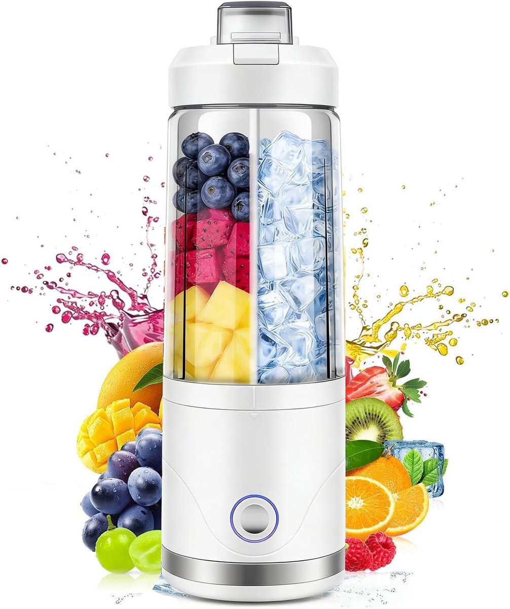 SnelShoppen - Draagbare Smoothiemaker 650 ml, Draadloze Mini Blender met 4000 mAh, USB-C Oplaadbaar, Ijs- en Fruitvermaler voor Smoothies, Shakes en M