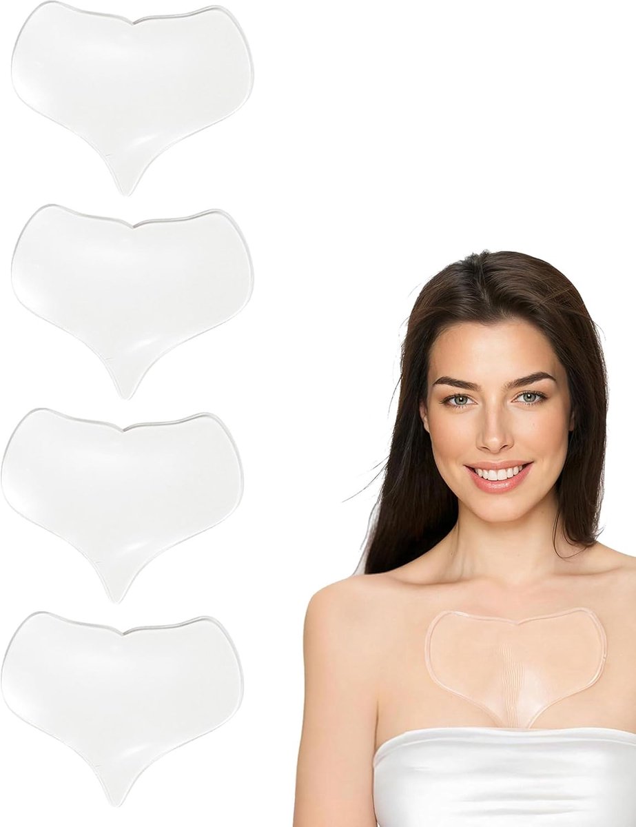 Borstpads uit Silicone 4er Set Herbruikbare Verzorgingspads Anti-Aging Huidstraffend Vochtigheidsschenkend Huidverdraagbaar Voor Glattere Borsthuid Nachtverzorging