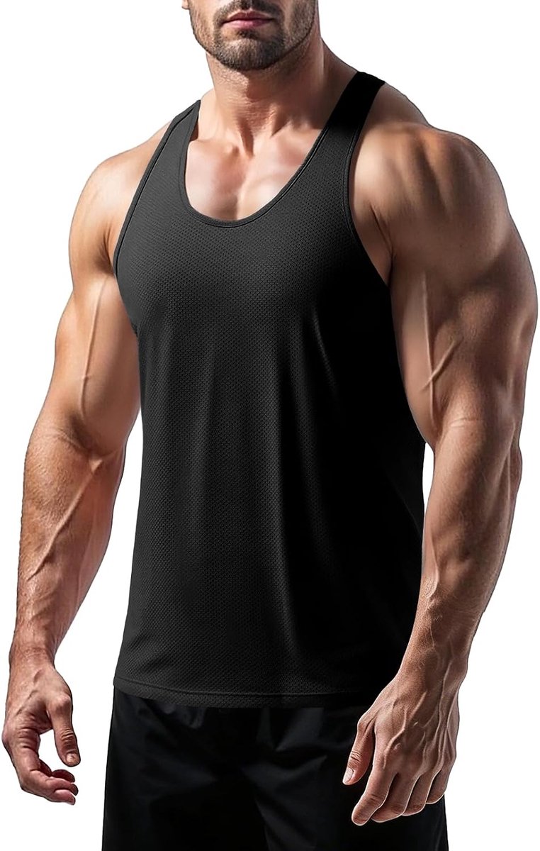 Cmdr Heren stringer tanktop Y-rug sneldrogend mesh sportshirt