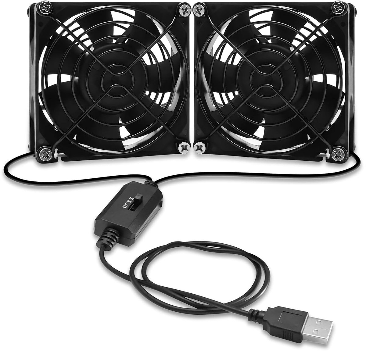 2 stuks 80 mm behuizingsventilatoren 12 V USB pc-ventilator met