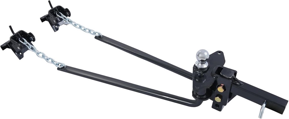 Trekhaak met gewichtsverdeling, 454 kg trekkracht, caravanstabilisator, gewichtsverdelingskoppeling voor 7 inch frame, inclusief montageset voor camper, boot, auto