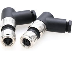 Rechthoekige 4-pin vrouwelijke A-code stekker industriële ronde sensorconnector luchtvaart 8 mm waterdicht IP67-connector