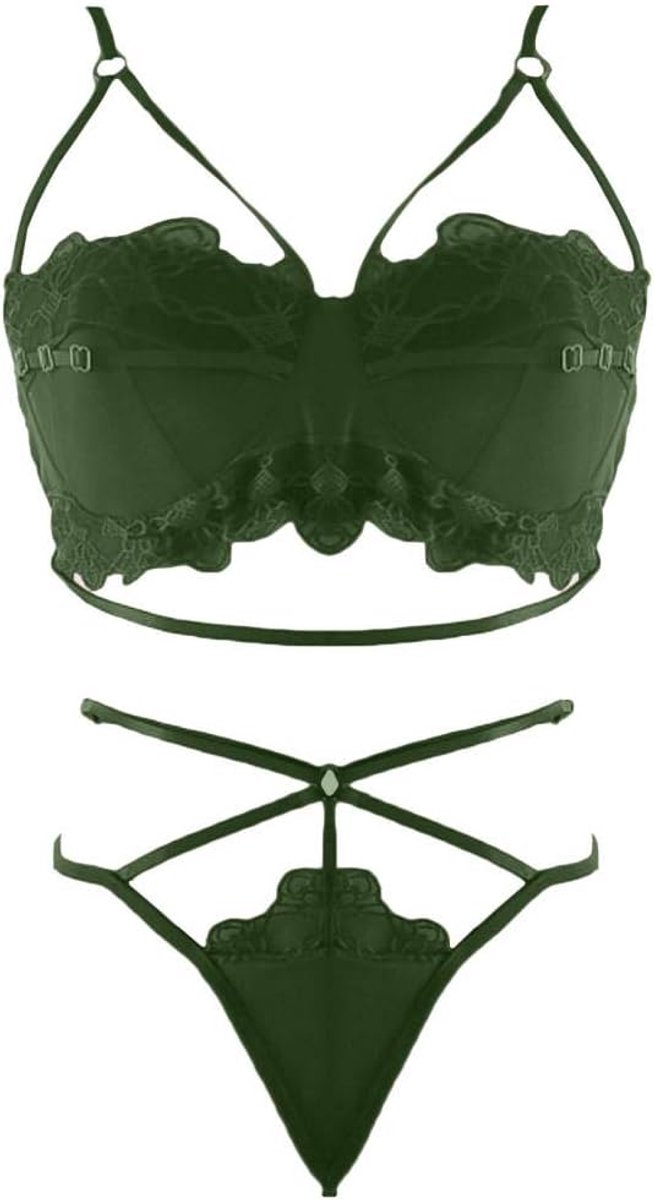 Kleding Dames bandage lingerie push-up bh kanten ondergoed set