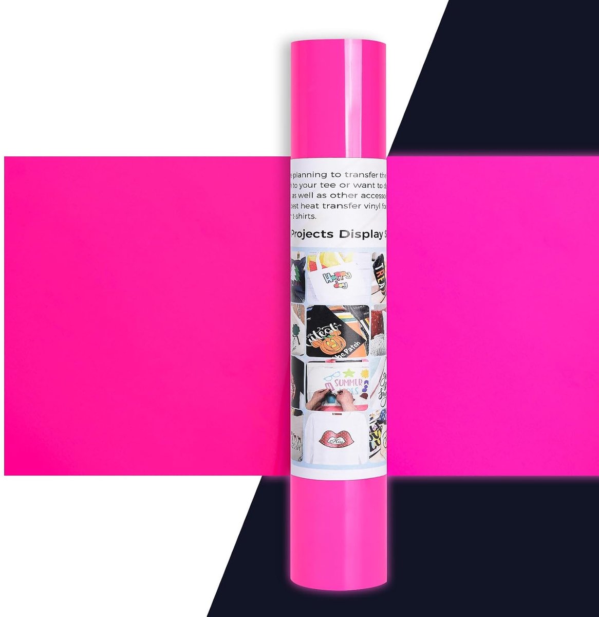 Palletfolie voor textiel, roze neon - 30,5 x 275 cm, flexfolie, fluorescerend voor silhouet