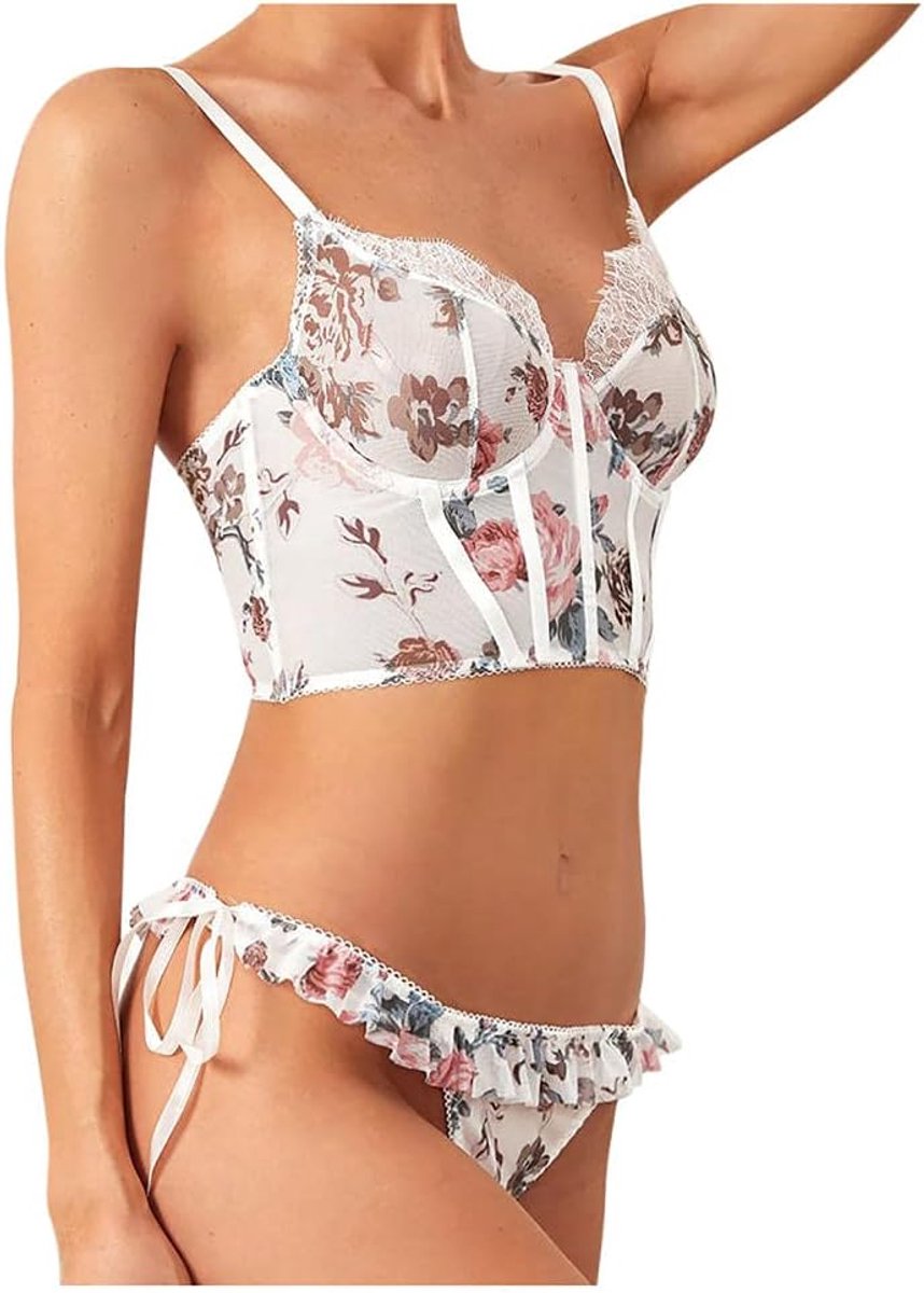 Sets met nachtmode & ochtendjas vrouwelijke lingerie sexy pikante ondergoed nachtkleding kostuums-A_L